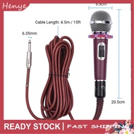 henye RiToEasysports Wired Microphone  Dynamic 4.5m/15ft Cable 6.35mm Plug for Music Singing Karaoke