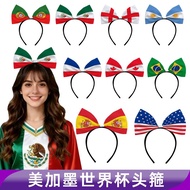 2026 Meijiamo World Cup Fan Headband Bow Headband Football Party Decoration Fan Cheer Props EE1Z