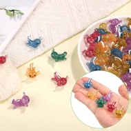 10/20pcs Mini Resin Axolotl Random Color Miniature Glitter Axolotl Tiny Animal Figures Ornament for