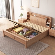 【Sg Sellers】Solid Wood Bed Bed Bed Wooden Bed Storage Drawers Bed Frame Solid Wood Bed with Drawe Storage Bed Bed Frame With Mattress Double Master Bedroom Bed Single Bed