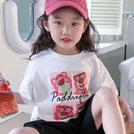 KATUN •Storeme.id•BJ1804 Cute Lotso Cartoon Pattern Cotton Short Sleeve T-Shirt for Girls