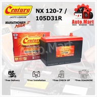 Bateri Kereta / Car Battery - Century Marathoner Max - MF - NX120-7/L / 105D31R/L
