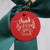กระดาษแท็ก Tag ป้ายแท็กปั๊มสีทอง ทรงกลม Thank you so much (100 ชิ้น)
