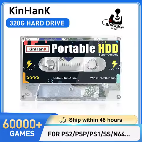 KINHANK Super Console 320G Gaming HDD 60000 Video Games 70 Emulators For DC/MAME/SS/NAOMI/PS2/PS1 Pl