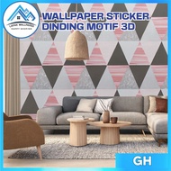 Bedroom wall paper wall sticker 45cmx8m elegant triangle motif 3d wall paper
