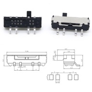 Lady 10Pcs 4 Pin Mini Slide Switch On-OFF 3Position Micro Slide Toggle Switch Miniature Horizontal S