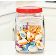 Red Glass Jar Food Canister Container Bottle Pot Pasta Storage Used Glass Balang Kuih Raya Spice Biskut Bottle Decoration
