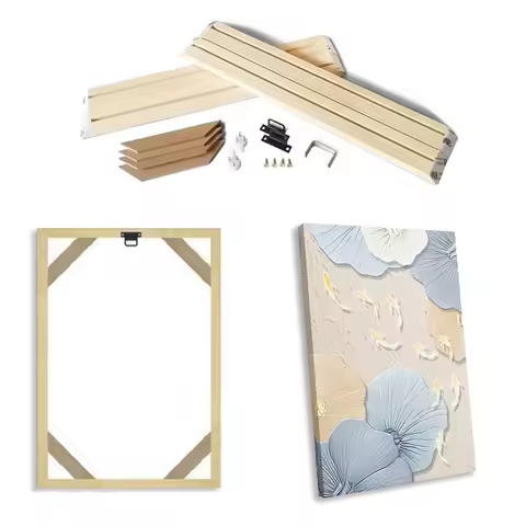 35x55 40x60 45x65cm Wall Art Painting Frame Wooden Frames for Canvas Oil Painting Diamond Painting F