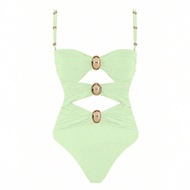 ชุดว่ายน้ำชิ้นเดียวสำหรับผู้หญิง Polovedo Official ที่ตกแต่งด้วยโลหะแบบเปิด