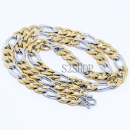 s2shop สร้อยคอสแตนเลสแท้ สร้อยคอพระ ลายโซ่ฝรั่ง ห้อยพระได้ 1 องค์ ความกว้าง 8 มม. 16 18 20 22 24 26 