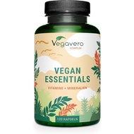 Vegavero Vegan Essentials | Multivitamins & Minerals | Vitamins B12, B2, D3, K2, Zinc, Iron, Seleniu