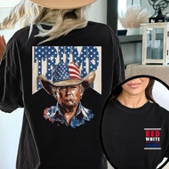 Western Trump 4th Of July Shirt, Preppy Trump Shirt, 4th Of July Red White And Trump Shirt,