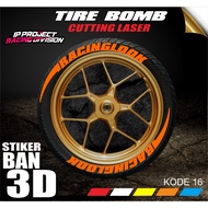 Tire Sticker Tire Font/ Tire Bomb/ 3D Tire Sticker (RACINGLOOK) IP PROJECT IP.CODE-16
