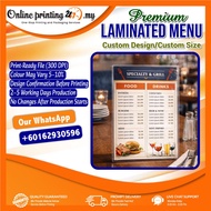 Menu Printing Malaysia | Hard Laminate Menu Card & Poster Printing | A5 A4 A3 | 260gsm Art Card