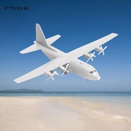 [P Prettyia] SiaBiced Transport Plane Model US C130 with Stand Airplane Model Miniature for Decorati