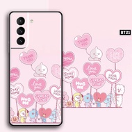 [Aimeidai] Samsung Case BT21 BTS Printed Liquid Silicone Mobile Phone Case Shockproof Protective Cover for Samsung S9/S10/S20/S21/S2 Series
