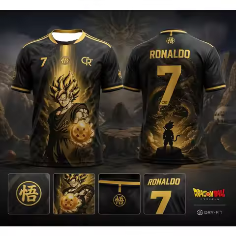 Dragon Ball Goku 7# Football Jersey Men's Women T-shirt Family Kids Breathable Sports Shirt Summer C
