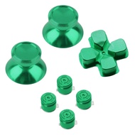 4Pcs Bullet Shape Buttons ABXY Caps with 2Pcs Thumb Stick Caps and Cross-shaped Cap for Sony PlayStation 4 PS4 Controller Green - intl