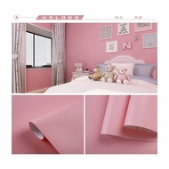 Wallpaper dinding polos warna pink 45cmx10m