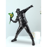 Banksy Banksy Throwing Flower Boy Sculpture Art Decoration Ornaments Home Crafts Modern Minimalist W