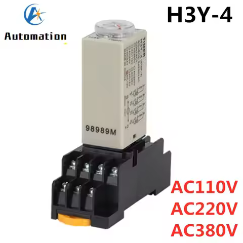 H3Y-4 Power-on Delay Rotary Knob 1S/5S/10S/30S/60S/3M/5M/10M/30M Timer Time Relay AC 110V 220V 380V