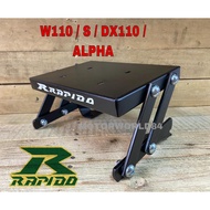 HONDA WAVE ALPHA/DX/WAVE110 / S / DX110 / CX110 RAPIDO MONORACK ADVANCE BLACK rack grab food deliver