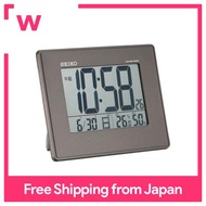 Seiko clock alarm clock radio wave digital hanging dual-purpose calendar temperature/humidity display large screen black metallic SQ770K SEIKO