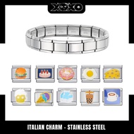 Food and Drink Charm Italian Charm Bracelet, Italian Charm Bracelet Stainless Steel