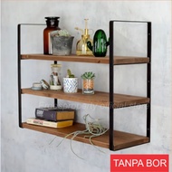3-Tier Wall-Mounted Space-Saving Shelf | 3-Tier Wall Shelf 30-60 cm Long | 3-Shelf Wall Shelf, Iron 