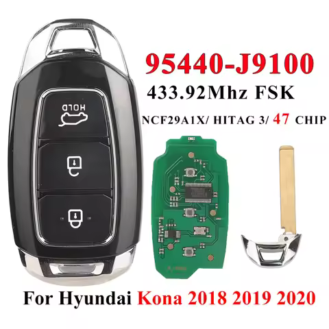 jingyuqin Remote Car Key Smart 433.92MHZ FSK ID47Chip For Hyundai Kona 2018 2019 2020 95440-J9100 NC