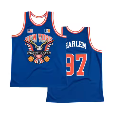 Family Matching New York Harlem Fan Jersey 97 Number Print Sleeveless Breathable Streetwear Commemor