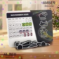 AMBER F1 Race Schedule Calendar, Formula 1 7.0" x 5.5" 2025 Racing Calendar,  With F1 Car Stand Moto