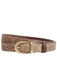 Coach Harness Buckle Cut To Size Reversible Belt, 25 Mm in Tan/ Brown CX057