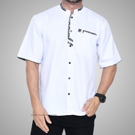 PUTIH Koko Shirt For Men, Short Sleeve, White Color, Combination Of Batik