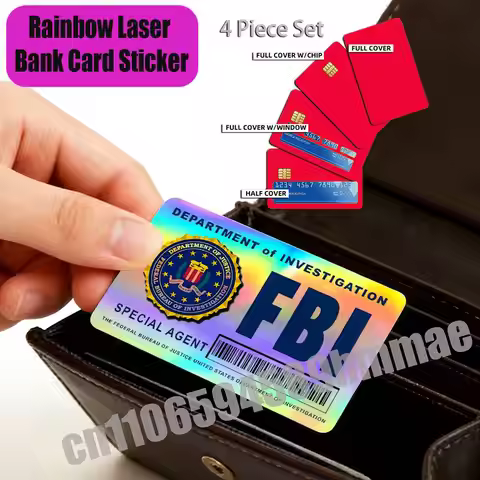 For Rainbow Laser America USA FBI Credit Bank Sticker Film Waterproof Protect Access Card Full Cover