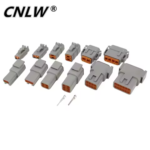 1 Set DTM 2P-12P DTM06-2S 3S 4S DTM04-2P 3P 4P 6P 8P 12P 20-24AWG Waterproof Connector With Pins Aut