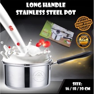 Stainless Steel Sauce Pan with Lid  Pot Sauce Pot with Cover Cookware Maggi Pot PERIUK TANGKAI PANJANG Long handle pot