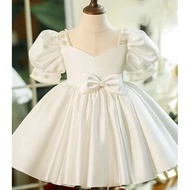 White children's party dress, church dress, aqiqah dress