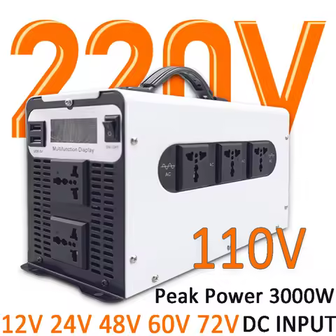 Peak Power 3000W Pure Sine Wave Off Grid Inverter For Car 12V 24V 48V 60V 72V Lithium LiFePO4 Gel Le