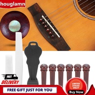 Houglamn Cocobolo Acoustic Guitar Bridge Pins with Puller MX0230D Pegs for Stringed Instruments Perf