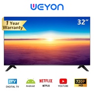 WEYON ทีวี 32นิ้ว Smart TV LED โทรทัศน์ ทีวีจอแบน สมาร์ททีวี ระบบ Android ทีวีดิจิตอล รับประกัน 1 ปี