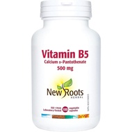 New Roots Herbal - Vitamin B5 Calcium D‑Pantothenate 500mg, 100 Capsules 100-Day Supply - Pantotheni