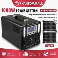 1000W Portable Power Station 988000mAh Large Capacity Power Station 220V Camping Power Supply solar 