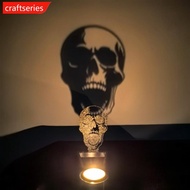 CRAFTSERIES Halloween Projection Candle Holder Spooky Eerie Dancing Shadow Candle Stand Halloween At