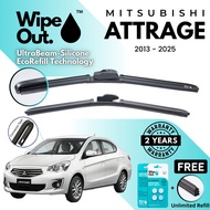 [PREMIER] WipeOut UltraBeam Silicone EcoRefill-Technology Wiper Mitsubishi Attrage (Front Set)