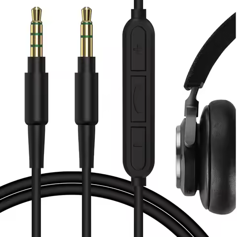 Geekria 3.5mm Aux Audio Cable With Mic Compatible With B&O H95, HX, Portal, H9i, H8i, H9, H7, H6 Cab