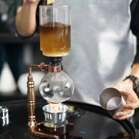3/5Cups Siphon Vacuum Coffee Maker Siphon Pot Professional Coffee Kettle Pot Set Filter Espresso Syp