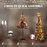 Factory sales of retractable Christmas tree 3ft-10ft folding Christmas tree with lights and ornament