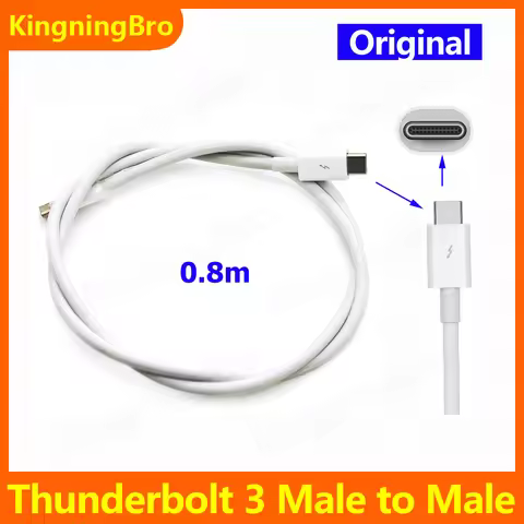 Original 0.8m Meter Thunderbolt 3 Cable Adapter cord thunderbolt 3 male to Male Connector for Apple 