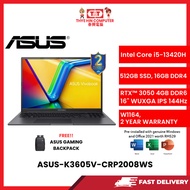 ASUS-K3605V-CRP2008WS-BLK-INTELCOREI5-13420H,16GBR4,512GBSSD,RTX30504GVR6,16"WUXGA,W1164,2YRS,H&S